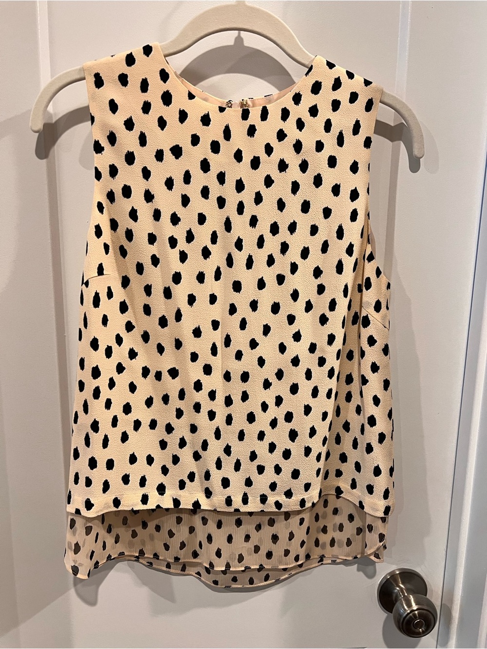 kate spade Cream Sleeveless Polka Dot Layered Top